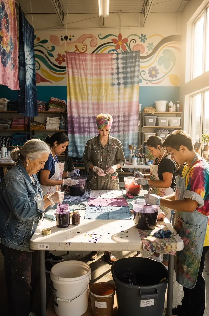 Hands crafting prototypes in a studio setting.
