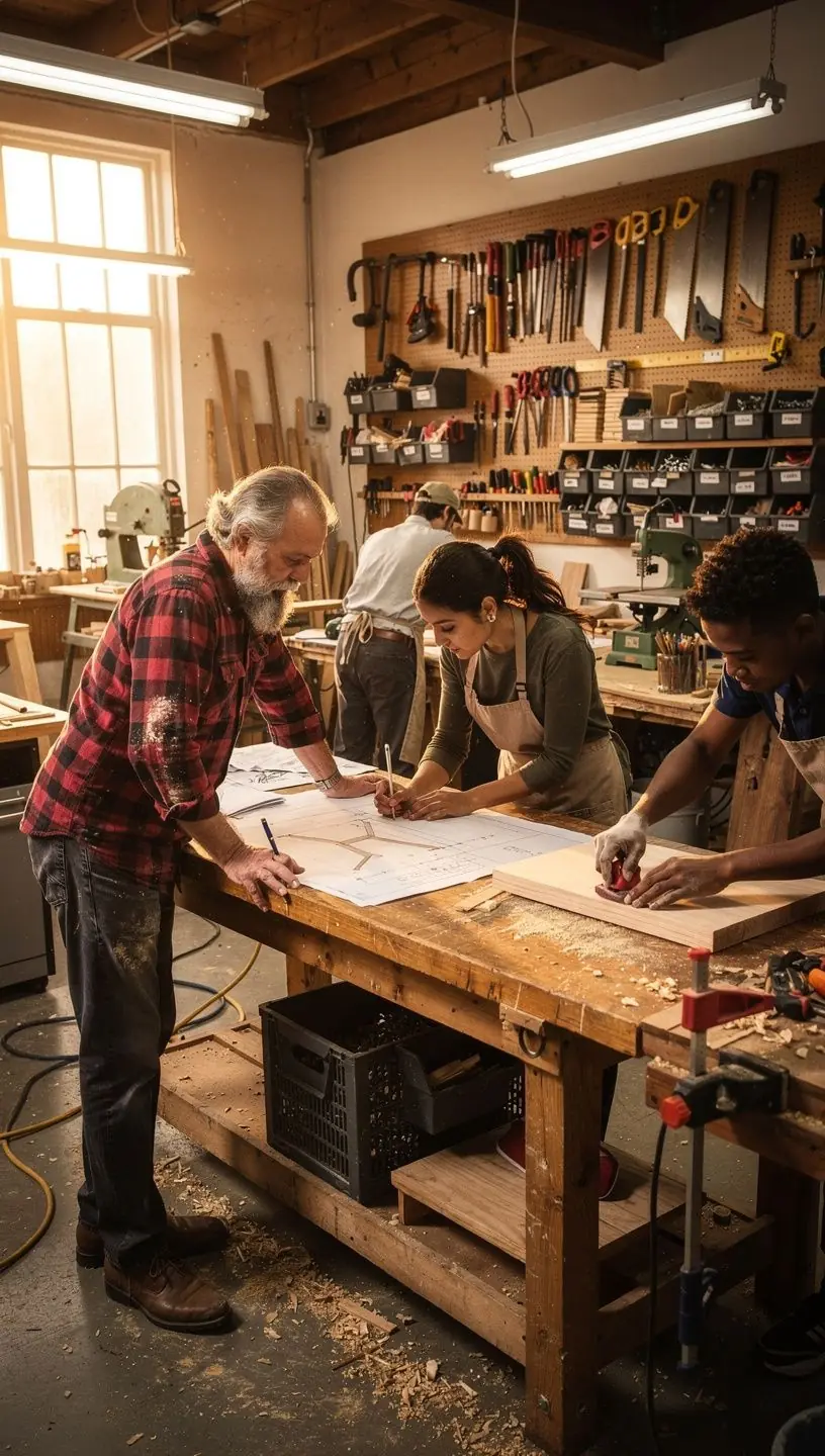 Small-scale studio setup for handmade product creators